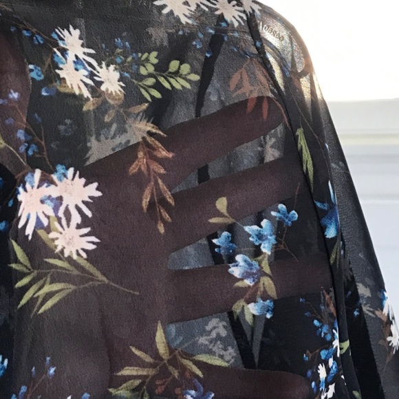 MAUVE Floral Tunic Babydoll Semi Sheer Blouse High Low Hem Women’s Plus Size 2X - Picture 16 of 16